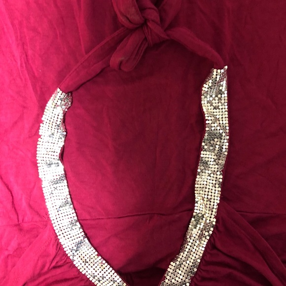 Sequence Burgundy Halter Top- Burgundy GUC - Picture 5 of 8